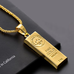 Fooderwerk Gold Color Bar Pendant Necklace