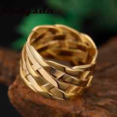 Vintage Weave Stainless Steel Rings