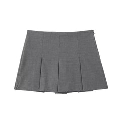 High Waist Wide Pleats Shorts Skirts