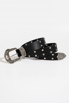 Double Row Studded PU Leather Belt