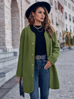 Snap Down Drop Shoulder Coat