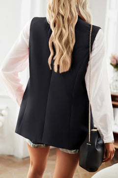 Double-Breasted Sleeveless Blazer