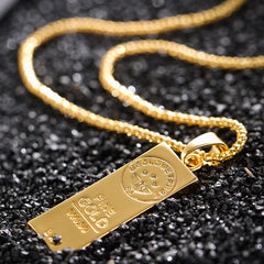 Fooderwerk Gold Color Bar Pendant Necklace