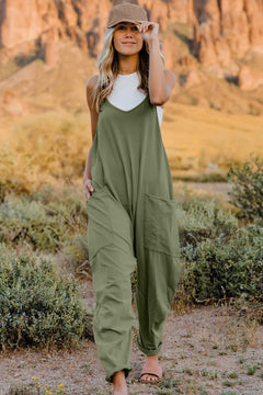 Double Take  V-Neck Sleeveless Jumpsuit with Pocket