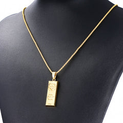 Fooderwerk Gold Color Bar Pendant Necklace