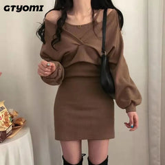 French Elegant Suit Suspender Dress