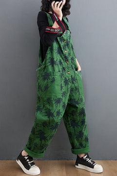 Korean Straight Green Jumpsuit