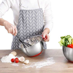 HOT-Mixing Bowls,Stainless Steel Non Slip Mixing Bowls,with Airtight Lids and Grater,Measurement Marks,for Salad Mixer,Etc